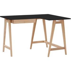 Ragaba Luka Asketræ Hjørneskrivebord B115cm X D85cm Sort Højre Side