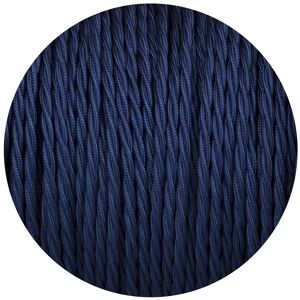 Ledsone Tekstilkabel 3-Leder Lampekabel 3x0,75mm², Flettet, Mørkeblå