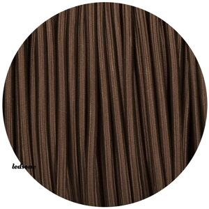 Ledsone Tekstil Kabellampe Kabel Stofkabel 2x0,75mm², Rund, Mørkebrun