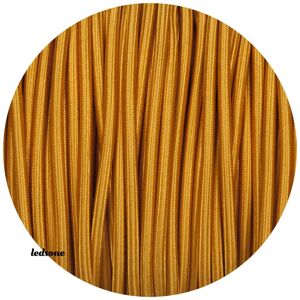 Ledsone Tekstilkabel 2-Leder Lampekabel Tekstilkabel 0,75mm², Rund, Guld