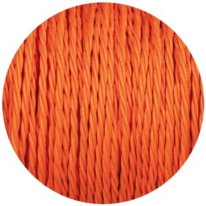 Ledsone Tekstilkabel 3-Leder Lampekabel 0,75 Mm², Flettet, Orange