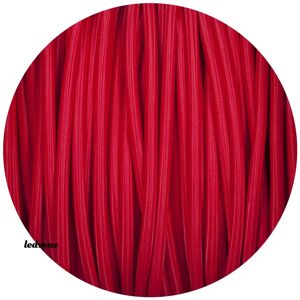 Ledsone Tekstilkabellampekabel Tekstiltråd 2x0,75mm², Rund, Rød