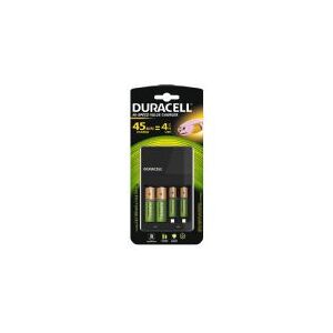 Duracell CEF14 - 4 t batterioplader - (for 4xAA/AAA) - med 2 x AA 1300 mAh batterier og 2 x AAA 750 mAh