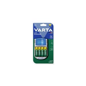 Varta Power Play LCD Charger - 2-4 t batterioplader - (for 4xAA/AAA) + AC-strømadapter + bilstrømsadapter 4 x AA type - 2700 mAh