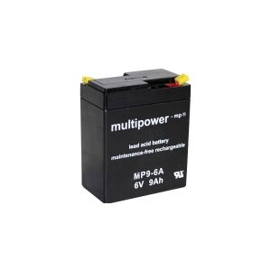 multipower MP9-6A Blybatteri 6 V 9 Ah Blyfleece (B x H x T) 97 x 118 x 56 mm Fladstik 4,8 mm Vedligeholdelsesfri, Lav selvafladning