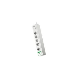 APC SurgeArrest Essential - Strømstødsbeskytter - AC 230 V - 2300 Watt - output-stikforbindelser: 5 - 1.83 m ledning - Tyskland - hvid