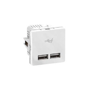 LAURITZ KNUDSEN USB strømforsyningen 1 modul anvendes til at oplade og strømforsyne apparater som strømforsynes via USB type A Maks 2,1A el 2x1,05A.