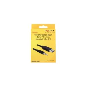 Delock Converter USB 2.0 > Serial-TTL 3.5 mm stereo jack (5 V) - Seriel adapter - USB 2.0 - seriel - sort