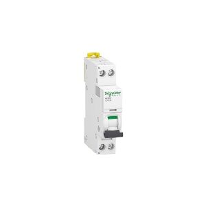 SCHNEIDER ELECTRIC Acti9 automatsikring, 1P + N, 6A, 230V 6/10 kA, C-karakteristik, enkelt terminal, bredde 18 mm