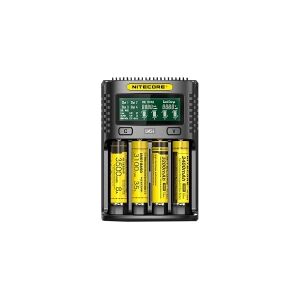 NiteCore UMS4 Oplader til runde celler NiCd, NiMH, Li-Ion, LiPo 10440, 10500, 12500, 12650, 13500, 13650, 14500, 14650, 16340, 16650, 17335 , 17355,