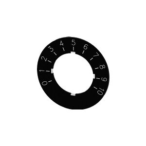 SIEMENS Labelplade potentiometer, label sort, bogstaver hide, med indskription: 0 til 10 - (10 stk.)