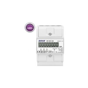 ORNO 3-phase electricity meter, 80A, MID, 3 modules, DIN TH-35mm