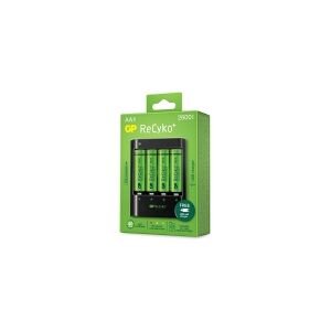 GP Batteries GP ReCyko Battery Fast Charger, U421 + 4 x AA 2600mAh genopladelige batterier