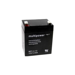 multipower PB-12-5,4-4,8 Blybatteri 12 V 5.4 Ah Blyfleece (B x H x T) 90 x 107 x 70 mm Fladstik 4,8 mm Vedligeholdelsesfri, Lav selvafladning