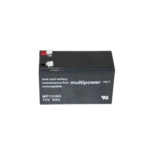 multipower PB-12-9-6,35 Blybatteri 12 V 9 Ah Blyfleece (B x H x T) 151 x 102 x 65 mm Fladstik 6,35 mm Vedligeholdelsesfri, Lav selvafladning