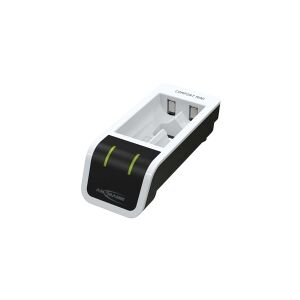 ANSMANN-ENERGY ANSMANN Comfort Mini - 1,5 timer USB-batterioplader - (for 2xAA, 2xAAA) + batteri 2 x AA type - 2100 mAh - 800 mA - sort, hvid