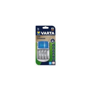 Varta LCD Charger - 2-4 t batterioplader - (for 4xAA/AAA) + AC-strømadapter + bilstrømsadapter - 4 x batterier lader op - 1400 mA