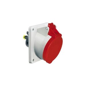 BALS CEE Stikdåse H6 400V 32A 5 polet, rød indbygning skrå, flange 85x85 mm, Quick Connect® IP44, polyamid