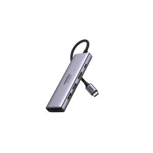 Ugreen 6-in-1 USB-C Hub, USB Type-C, Sølv, MicroSD (TransFlash), SD, 60 Hz, HDMI, USB 3.2 Gen 1 (3.1 Gen 1) Type-A, USB 3.2 Gen 1 (3.1 Gen 1) Type-C, 34 mm