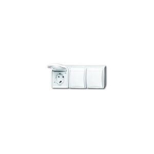 ABB Ocean Horizontal stikkontakt 3 X Schuko med Jord, 250 V/16 A, IP44 stænktæt, hvid