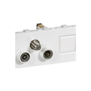 LK FUGA Antenneudtag TV/R/SAT slutdåse + RJ45, type TD352, Class A+, 2 modul, hvid