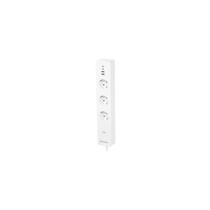 LEDVANCE SMART+ - Smart strømstrip - AC 230 V - 3680 Watt - Wi-Fi - input: Type F - output-stikforbindelser: 3 (2 x USB, 2 x USB-C, 3 x strøm Type F) - 1.5 m ledning - Den Europæiske Union - hvid