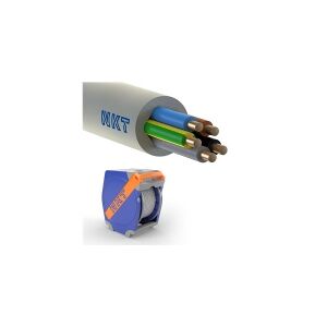 NKT Installationskabel, halogenfri 5G4 mm² NOIKLX90 lysegrå 300/500V,Qaddy, udvendig dimension max. 13,4 mm - (190 meter)