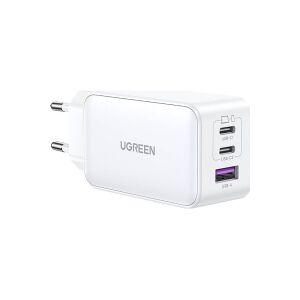 UGREEN 15339 Nexode netoplader, 2xUSB-C, USB-A 3.0, PD3.0, QC4.0, GaN, 65W (hvid)