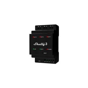 Shelly Pro Series 3 - Relækontakt - trådløs - 802.11b/g/n, Bluetooth 4.2 - 2400 - 2495 MHz - sort