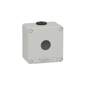 SCHNEIDER ELECTRIC Harmony tom trykknapkasse i lysegrå metal med 1 x Ø22 mm hul for trykknap og 2 x M20 forskruninger 8