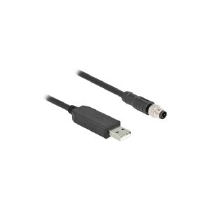 DeLOCK 64258, 1,8 m, M8, USB 2.0 Type-A, Hanstik, Sort, Polyvinylchlorid (PVC)