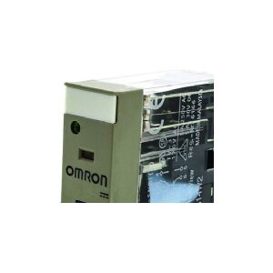 Omron Relæ, plug-in, 8-polet, DPDT, 5A, mech & LED-indikatorer, spole suppressor, låsbar testknap, label f