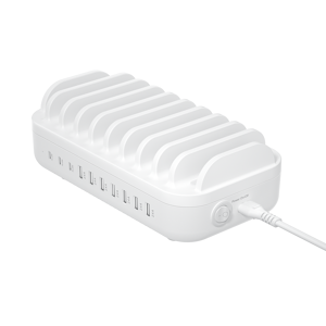 Deltaco 10 Ports Usb Ladestation - 2.4a - 230v - Hvid