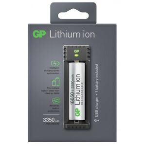 Gp Li-Ion Batterioplader Til 1 X 18650/l111 - 3350mah