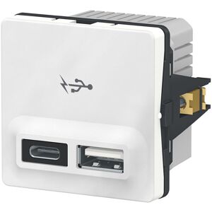 LK Fuga Dobbelt 5v Usb-A/usb-C Lader - 2400 Ma - 1 Modul - Hvid