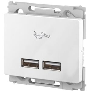 Lk Opus 66 Dobbelt 5v Usb-Lader - 2100 Ma - Hvid