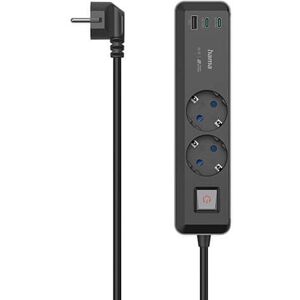 Hama Power Strip Stikdåse 2 Udtag Med Jord - Usb-A/usb-C - 1.4 M