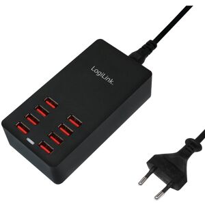 Logilink Usb Ladestation 230v - 8 X Usb - 44w - Sort