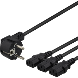 230v Cee 7/7 Til C13 Strøm Y-Splitter Kabel - 3 M