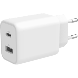 Deltaco Usb-C Oplader - 25w - Samsung Super Fast Charging - Hvid