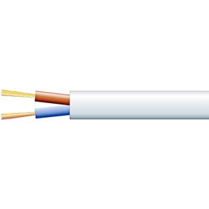 LM Plastledning - Rund - 2x1.50mm2 - Hvid - 50 M