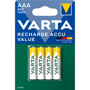 Varta Genopladeligt Batteri Aaa - 800mah - 4 Stk