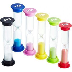 6 stykker timeglas 30 sek / 1 minut / 2 minutter / 3 minutter / 5 M