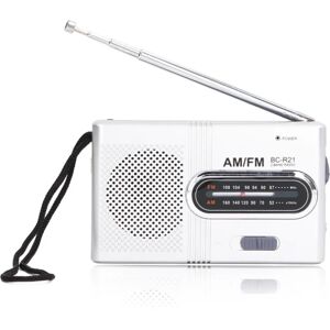 Mini AM FM-radio Manuel betjening Nem justering Hukommelsesfunktion Digital radiomodtager (BCR21 (2 stk AA-batterier))