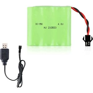 YUNIQUE GREEN-CLEAN-POWER 4,8V Ni-MH 1200mAh genopladeligt batteri til bilfjernbetjening + USB-oplader