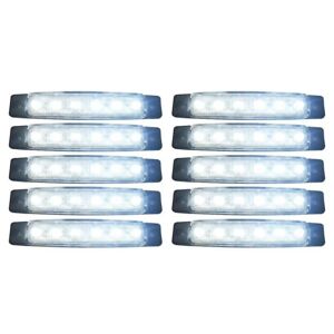 10 stykker 24v hale 6 smd led sideblinklys baglygte hvidt lys til busser / lastbiler / T