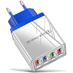 Global Vægadapter med 4 LED -porte Blue one size