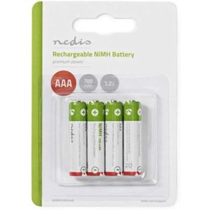 Nedis Genopladelige Ni-MH Batteri AAA   1.2 V DC   700 mAh   For