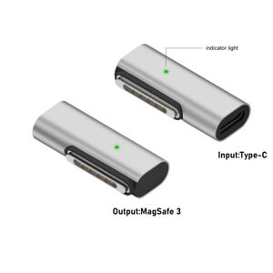 Type-C hun til Magsafe 3 konverter USB-C magnetisk adapter Side Bend