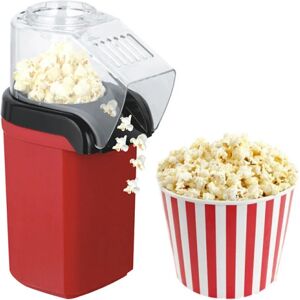 POP'N'CORN - Popcornmaskine 1100W, Varmluftsmagning, Klar på 3 minutter, Tændt lys, Rød